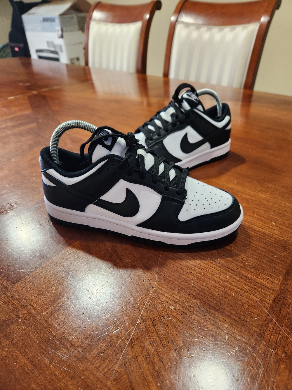 Nike Dunk Low Black White Sneakers Size 6.5 Youth
